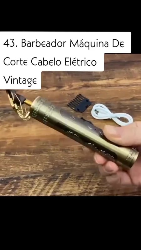 Máquina de Cortar Cabelo e Barba Vintage Dragão Recarregável