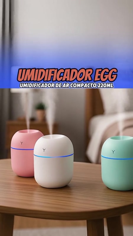 Umidificador de Ar Ultrassônico e Difusor de Aromas LED RGB